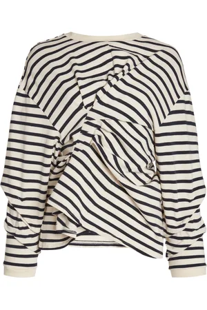 A.W.A.K.E. MODE Twisted Organic Cotton Jersey Top - - S - Moda Operandi