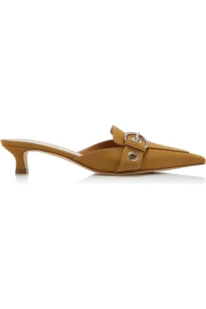 Aeyde Danielle Buckled Twill Mules - - IT 38 - Moda Operandi