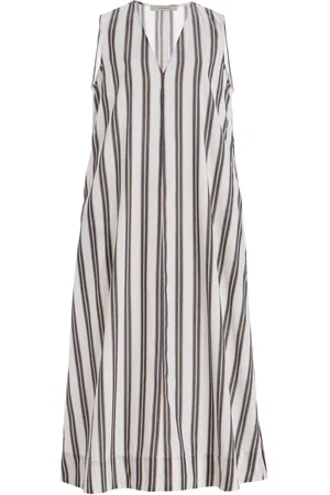 ASCENO The Nisha Cotton-Blend Midi Dress - Black/white - L - Moda Operandi