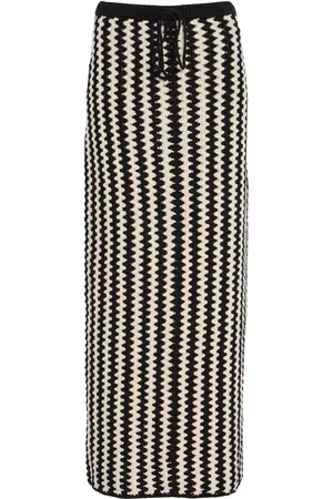 By Malene Birger Raze Crocheted Organic Cotton Midi Skirt - Black/white - M - Moda Operandi