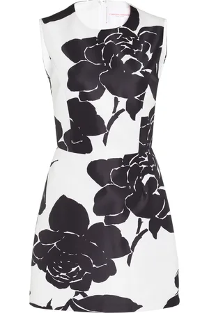 Carolina Herrera Printed Faille Mini Dress - Black/white - US 2 - Moda Operandi