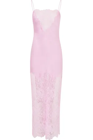 LOVESHACKFANCY Amarissa Lace-Paneled Satin Maxi Dress - - S - Moda Operandi