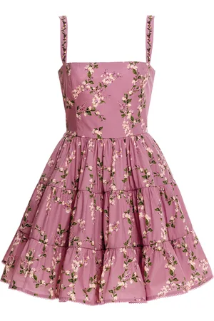 Agua by Agua Bendita Lima Tiered Linen Mini Dress - - S - Moda Operandi
