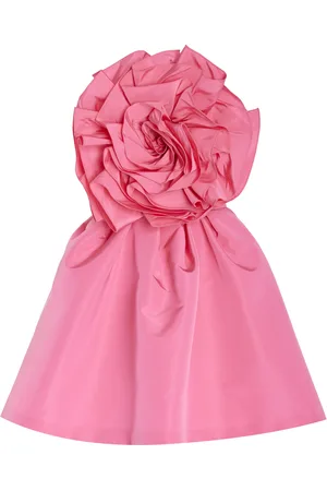 Carolina Herrera Rosette-Detailed Silk Faille Mini Dress - - US 2 - Moda Operandi