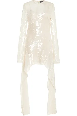 DAVID KOMA Asymmetric Sequined Mini Dress - - UK 8 - Moda Operandi