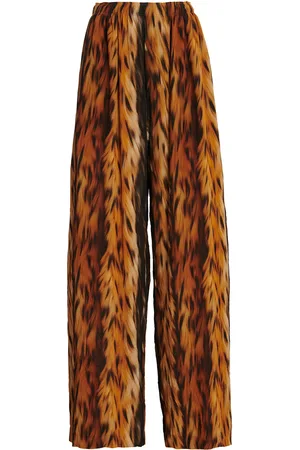 Balenciaga AI-Printed Silk Crepe Wide-Leg Pants - - FR 38 - Moda Operandi