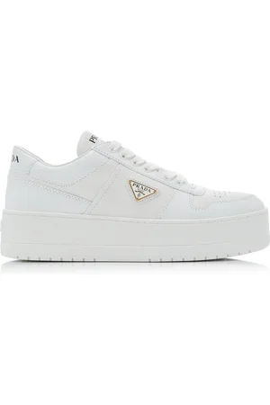 Prada Downtown Platform Leather Sneakers - - IT 39.5 - Moda Operandi