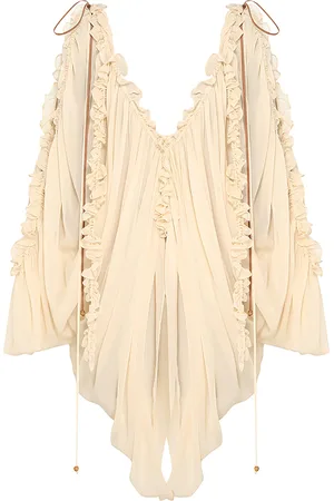 ZIMMERMANN Illuminate Ruffled Georgette Tunic Top - - 0 - Moda Operandi