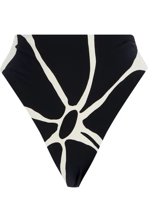 Cala De La Cruz Lulu High-Waisted Bikini Bottom - Black/white - XS - Moda Operandi