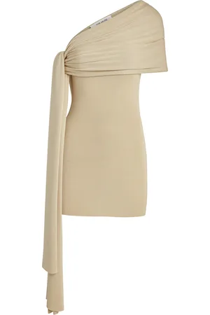 AYA MUSE Chara Scarf-Detailed Knit Silk-Blend Mini Dress - - M - Moda Operandi