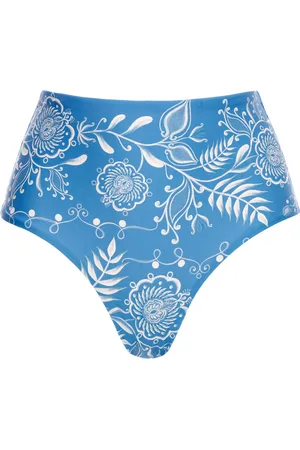 Agua by Agua Bendita Magenta Floral High-Rise Bikini Bottoms - - L - Moda Operandi