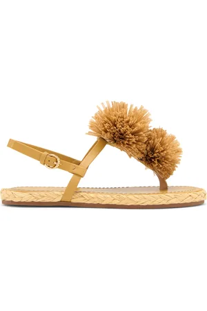 ULLA JOHNSON Ingrid Pom Pom Leather Espadrilles - - IT 35 - Moda Operandi