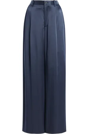 LAPOINTE Pleated Satin Wide-Leg Pants - - US 10 - Moda Operandi