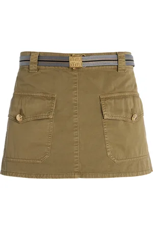 Miu Miu Cotton Cargo Mini Skirt - - IT 40 - Moda Operandi