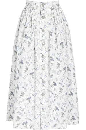 ADAM LIPPES Bryce Printed Cotton Poplin Midi Skirt - - US 0 - Moda Operandi