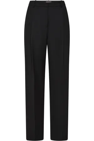 St Agni Pleated Wool-Blend Suiting Straight-Leg Pants - - XS - Moda Operandi