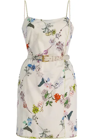 Francesca Miranda Limone -Embroidered Cotton Mini Dress - - US 10 - Moda Operandi