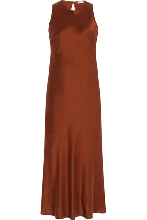 ASCENO The Valencia Silk Satin Midi Dress - - S - Moda Operandi