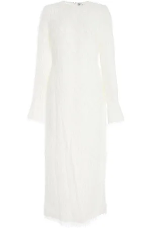 Oscar de la Renta Fringed Fil Coupe Midi Dress - - US 2 - Moda Operandi