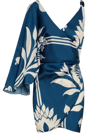 Andres Otalora Minee Asymmetric Satin Mini Dress - - US 10 - Moda Operandi