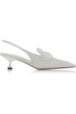 Miu Miu Slingback Leather Penny Loafers - - IT 36 - Moda Operandi