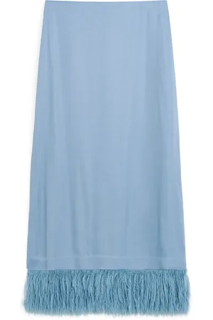 By Malene Birger Palomie Feather-Trimmed Crepe Maxi Skirt - - EU 38 - Moda Operandi