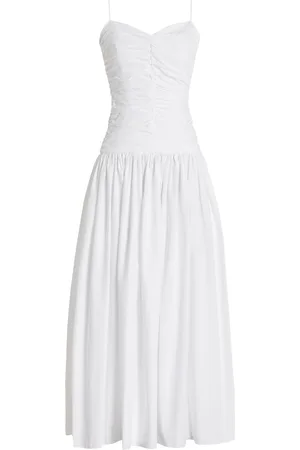 MATTEAU Gathered Drop-Waist Organic Cotton Maxi Dress - - 2 - Moda Operandi