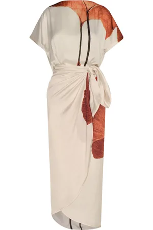 Andres Otalora Rayana Wrap-Effect Satin Midi Dress - - XS - Moda Operandi