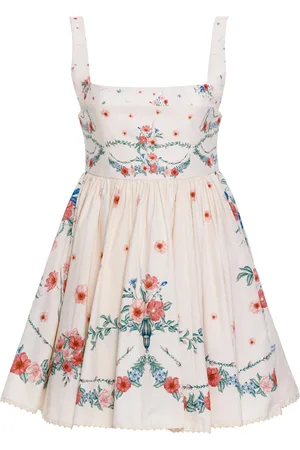 Agua by Agua Bendita Hierbabuena Embroidered Cotton Mini Dress - - XS - Moda Operandi