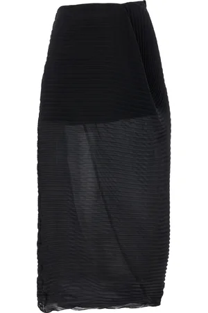The Row Yuki Asymmetric Plissé Georgette Midi Skirt - - US 2 - Moda Operandi