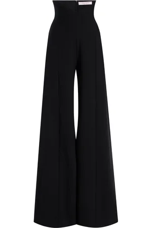 Carolina Herrera V-Waist Wool Suiting Wide-Leg Pants - - US 00 - Moda Operandi