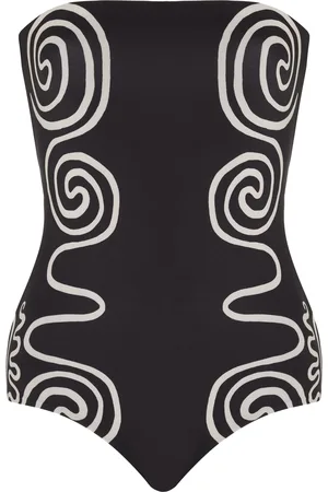 Cala De La Cruz Alison Strapless One-Piece Swimsuit - Black/white - XS - Moda Operandi