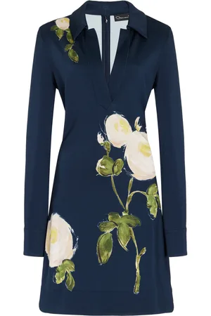Oscar de la Renta Printed Milano Jersey Mini Dress - - US 0 - Moda Operandi