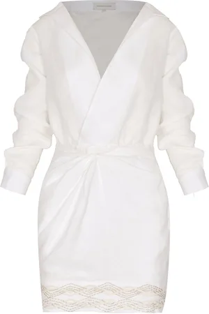 Andres Otalora Ron Embroidered Linen Mini Dress - - US 6 - Moda Operandi