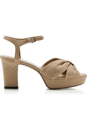 Jimmy Choo Heloise Linen Platform Sandals - - IT 38 - Moda Operandi