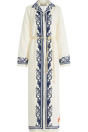 ALÉMAIS Marine Linen Midi Shirt Dress - - AU 4 - Moda Operandi