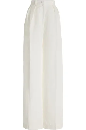 Matthew Bruch Pleated Linen-Blend Wide-Leg Trousers - - 1 - Moda Operandi