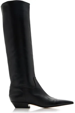 Khaite Marfa Leather Knee Western Boots - - IT 39 - Moda Operandi