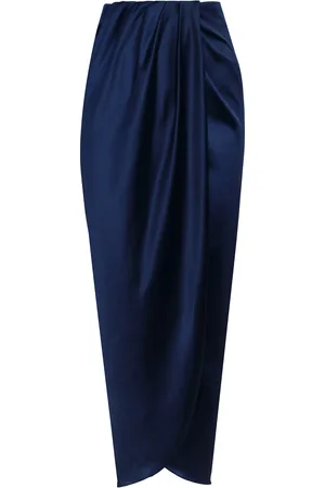 Andres Otalora Memorias Draped Satin Midi Skirt - - M - Moda Operandi
