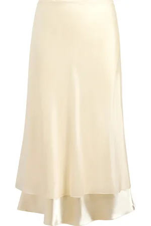 Khaite Monina Chiffon-Satin Midi Skirt - - US 6 - Moda Operandi