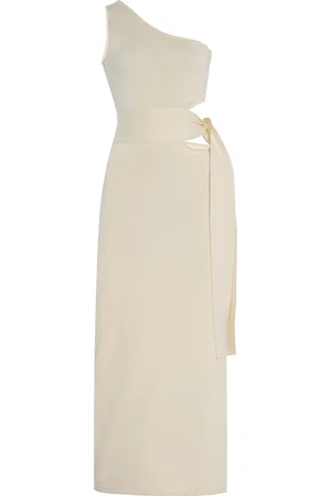 Simkhai Aurelia Asymmetric Cutout Cotton-Silk Midi Dress - - XS - Moda Operandi