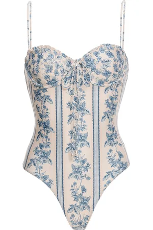 Agua by Agua Bendita Ebano Floral Bustier One-Piece Swimsuit - - XS - Moda Operandi