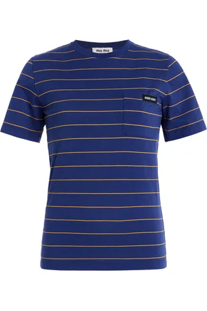 Miu Miu Striped Cotton Jersey T-Shirt - - S - Moda Operandi