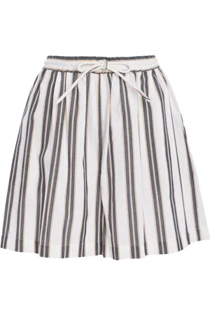 ASCENO The Boston Striped Cotton-Blend Shorts - Black/white - S - Moda Operandi