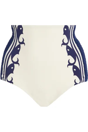ALÉMAIS Marine Smocked High-Waisted Bikini Bottom - - XS - Moda Operandi