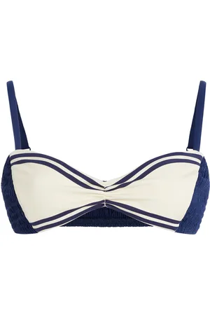 ALÉMAIS Marine Smocked Bikini Top - - XS - Moda Operandi
