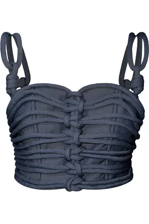 Andres Otalora Redes Knotted Tencel Crop Top - - US 4 - Moda Operandi