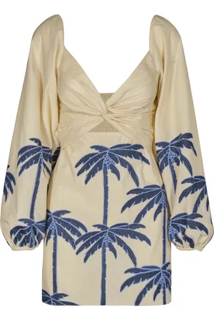 JOHANNA ORTIZ The Power Of The Sea Printed Cotton-Blend Mini Dress - - US 0 - Moda Operandi