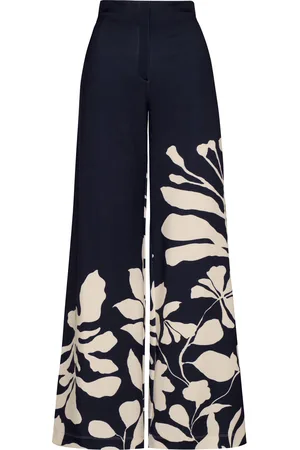 Andres Otalora Preferida Botanical Linen-Blend Wide-Leg Pants - - US 0 - Moda Operandi