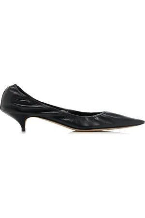 The Row Liisa Leather Kitten Heel Pumps - - IT 37.5 - Moda Operandi